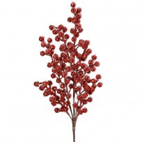 Red Beaded Iced Berry Stem