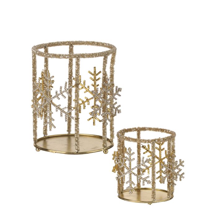 Jewel Snowflake Hurricane-Set of 2
