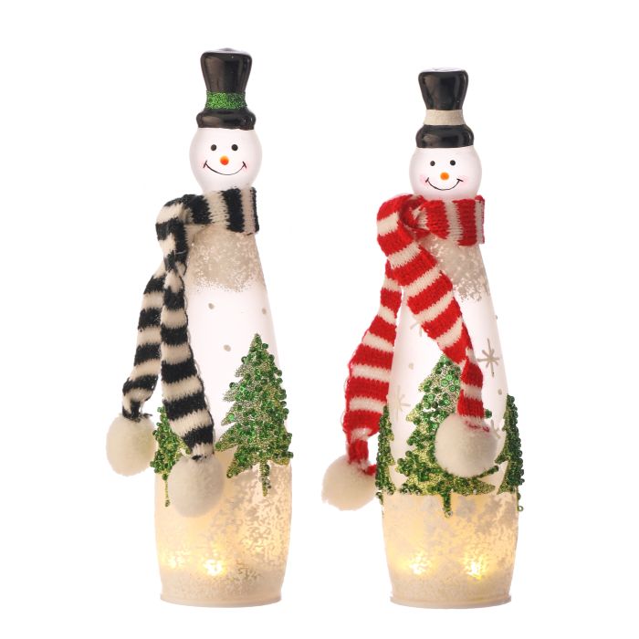 Glass LED Snowmen