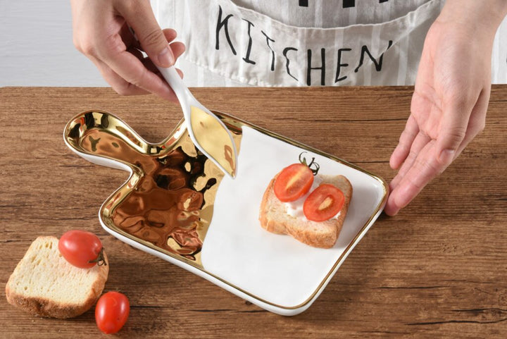 White + Gold Tray Set