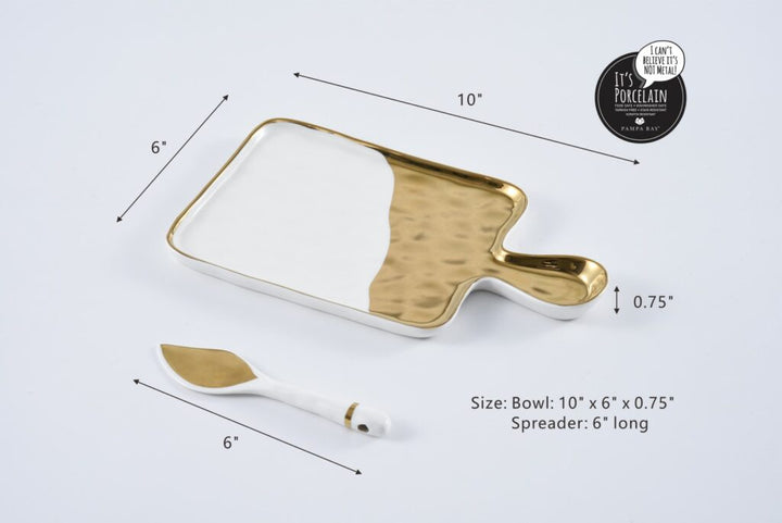 White + Gold Tray Set