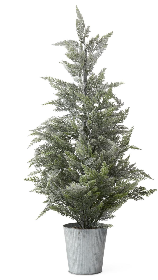Flocked & Glittered Potted Tree 48"