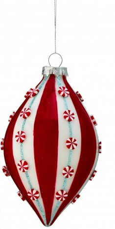 Peppermint Stripe Onion Ornament