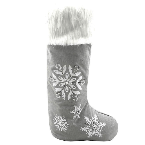 Small Snowstorm Faux Fur Standing Stocking