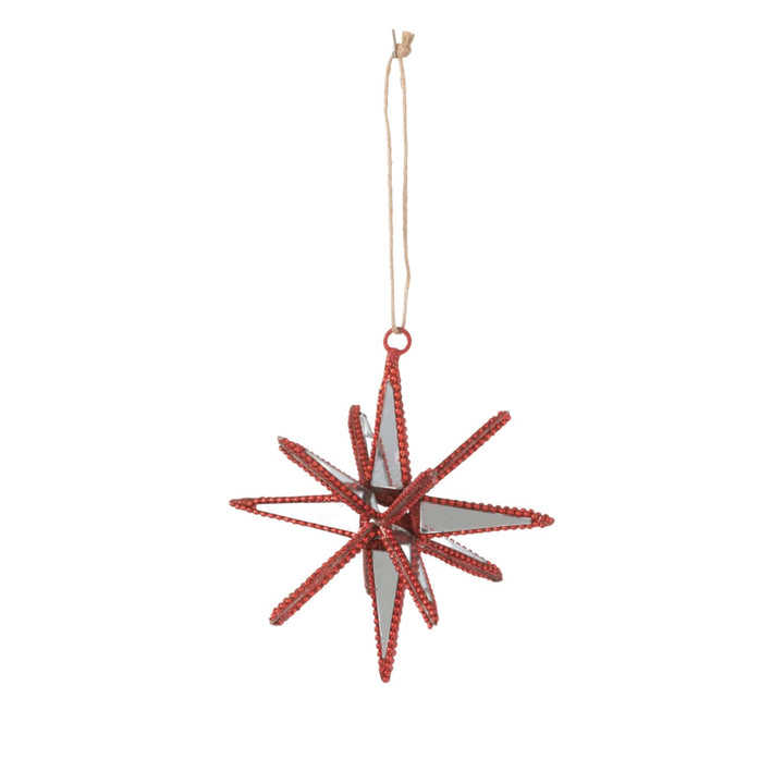 Mirrored Starburst Ornament - Red