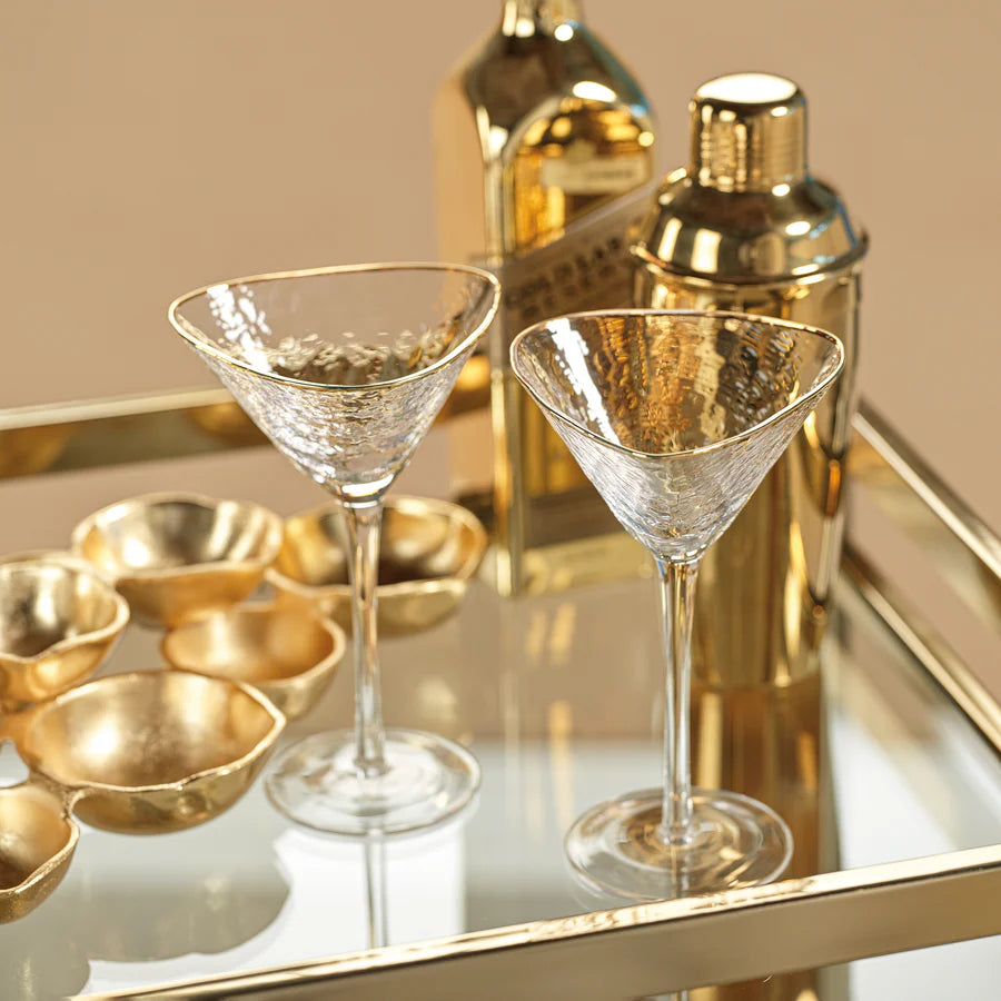 Aperitivo Gold Rim Clear Martini Glasses - Set of 4