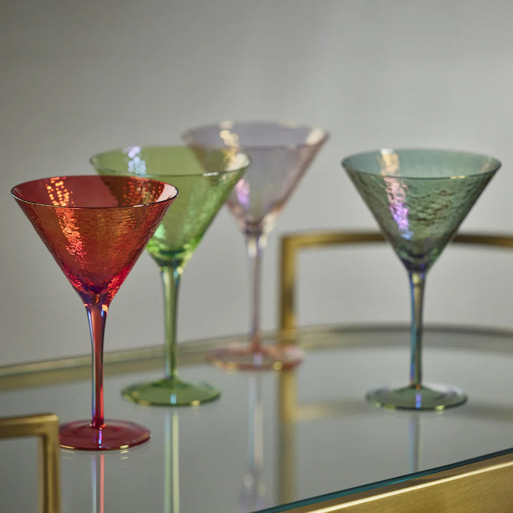 Luster Red Martini Glasses - Set of 4