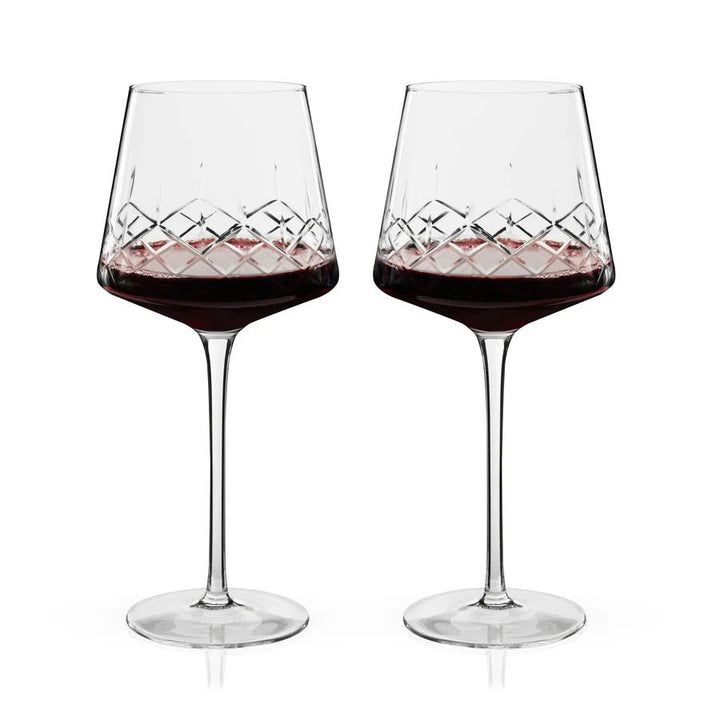 Admiral Crystal Burgundy Wine Glasses, Set of 2 - Perch