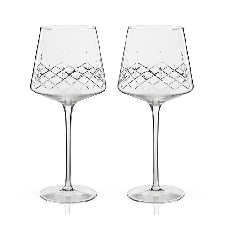 Admiral Crystal Burgundy Wine Glasses, Set of 2 - Perch