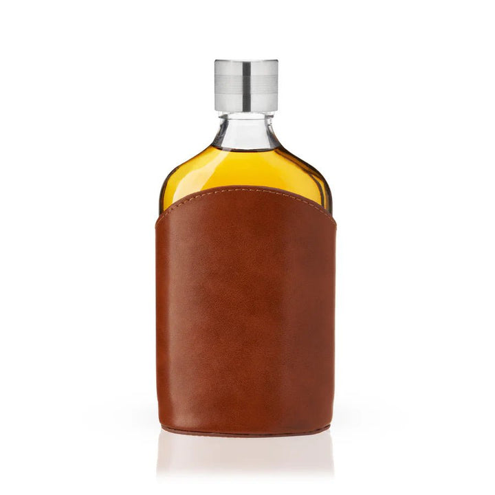 Admiral Parker Leather - Wrapped 7 oz Glass Flask - Perch