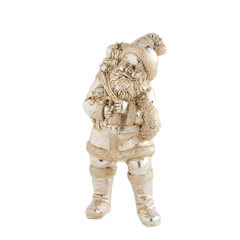 Antique Silver Santa with Hat - Perch