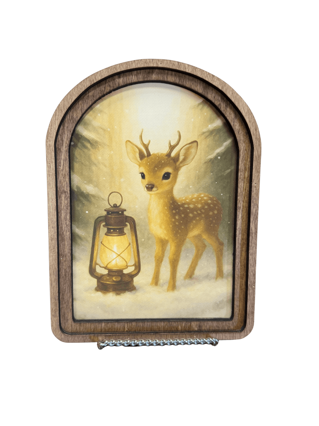 Arch Top Deer Lantern Framed Art - Perch