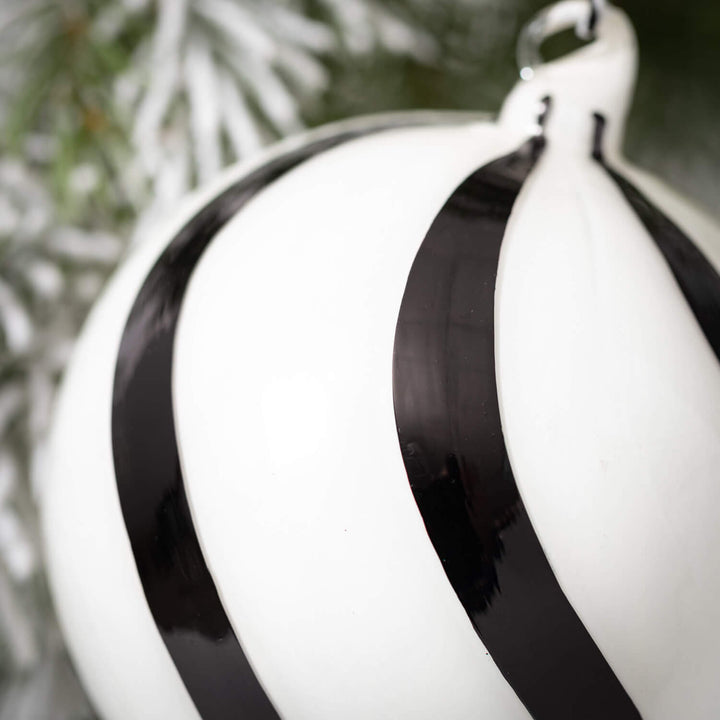 Black Striped Ball Ornament - #Perch#