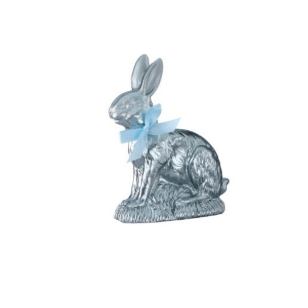 Blue Resin Foil Chocolate Bunny - Perch