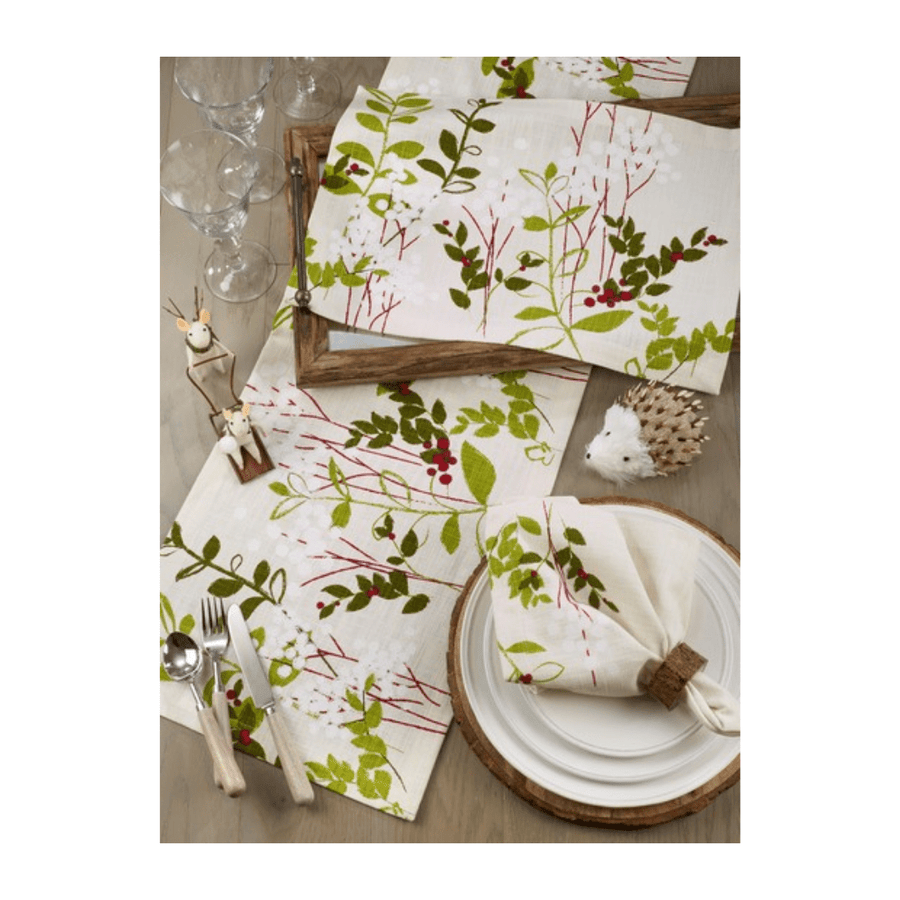 Botanical Christmas Table Runner - Perch