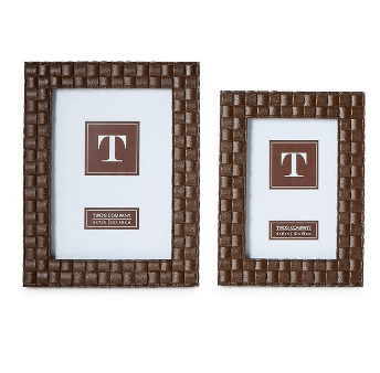 Brown Box Weave Photo Frames - Set of 2 - Perch