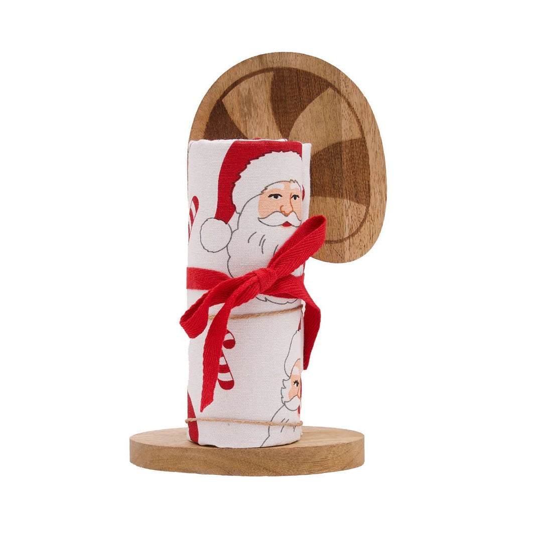 Candy Cane Botanical Towel & Stand Set - Perch