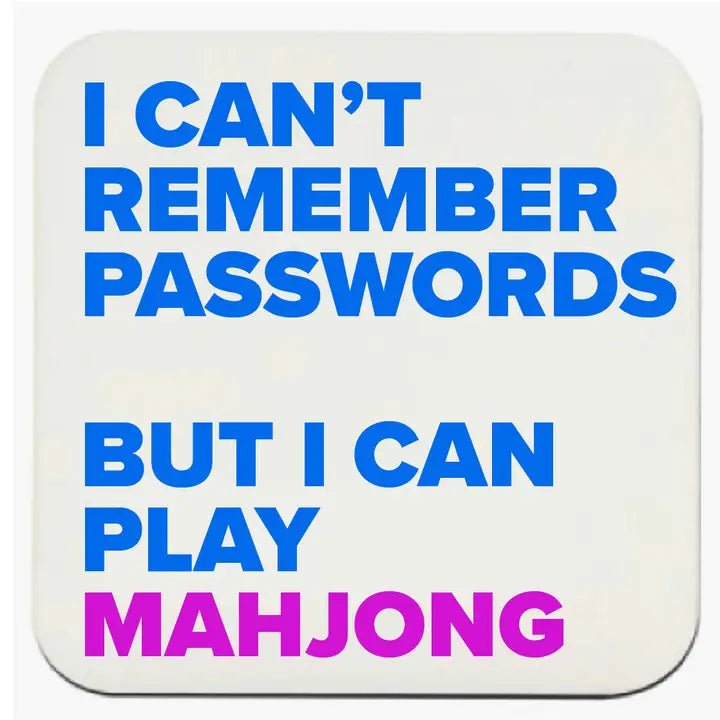 "Can't Remember Passwords" Mahjong Coasters - Perch