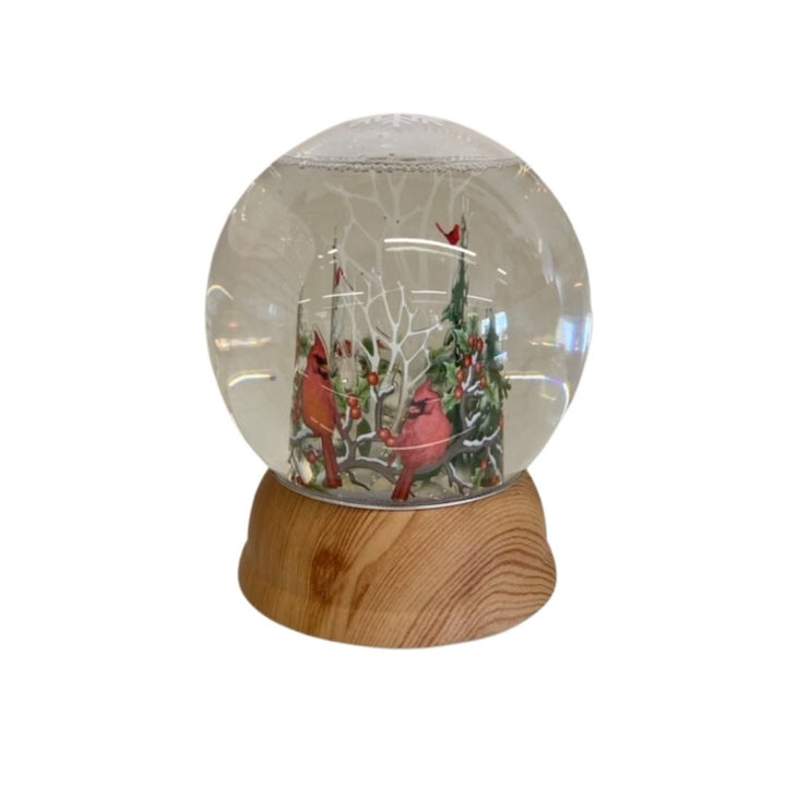 Cardinal Waterglobe with Faux Wood Base - #Perch#