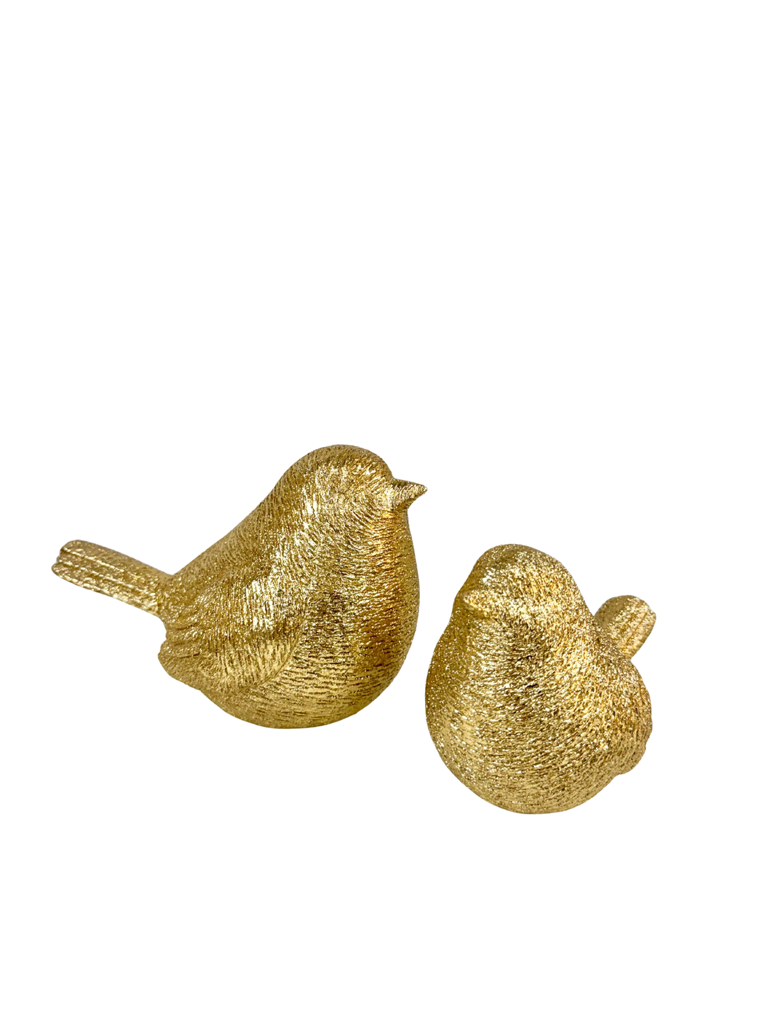 Resin Textured Gold Birds - Set of 2