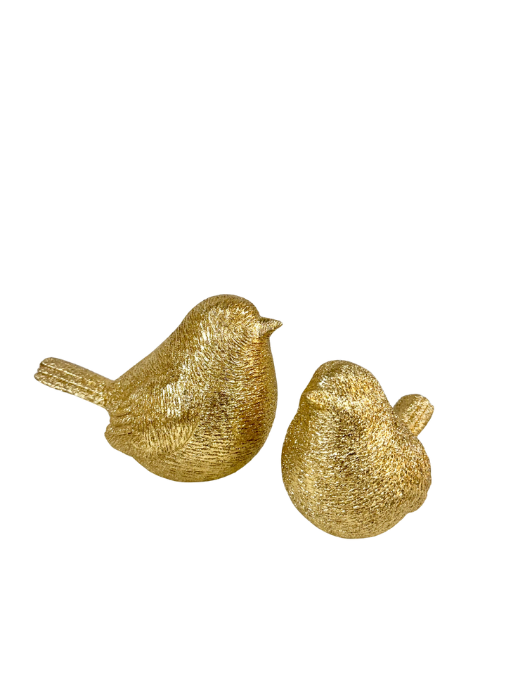 Resin Textured Gold Birds - Set of 2