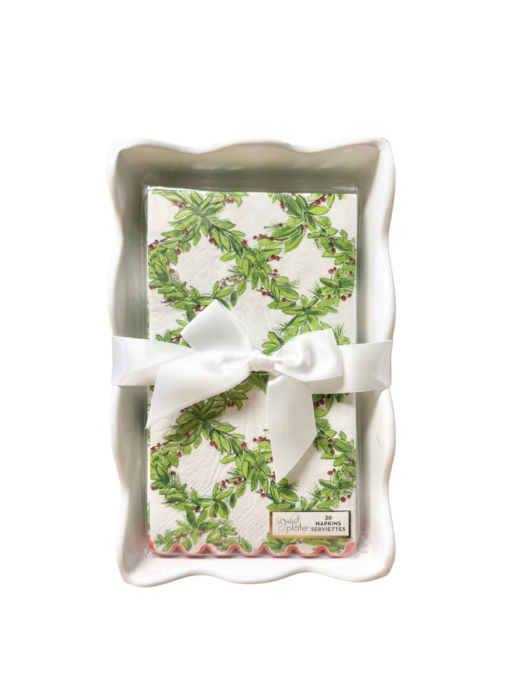Ceramic Guest Towel Napkin Tray - Holly Berry - #Perch#