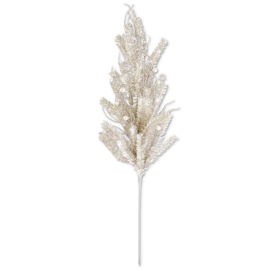 Champagne Tinsel And Pearl Stem - #Perch#