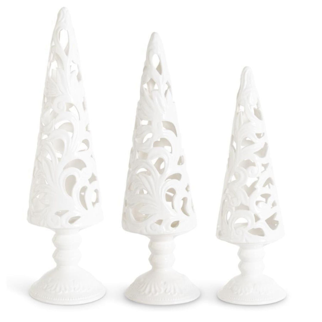 Christmas Tree Scroll Cut Candleholders - #Perch#