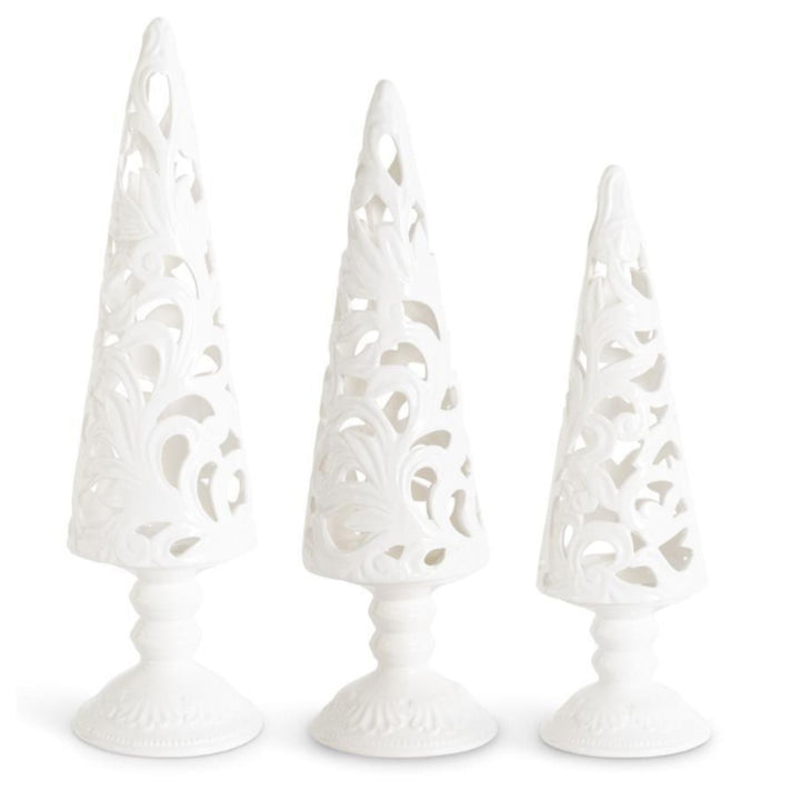 Christmas Tree Scroll Cut Candleholders - #Perch#