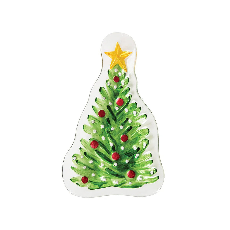 Christmas Tree Slump Glass Cookie Plate - #Perch#