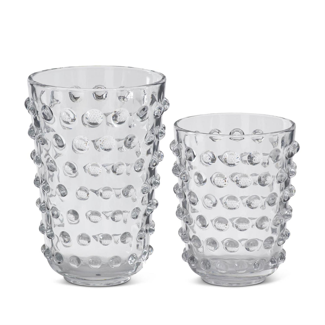 Clear Glass Dot Embossed Vases - Perch