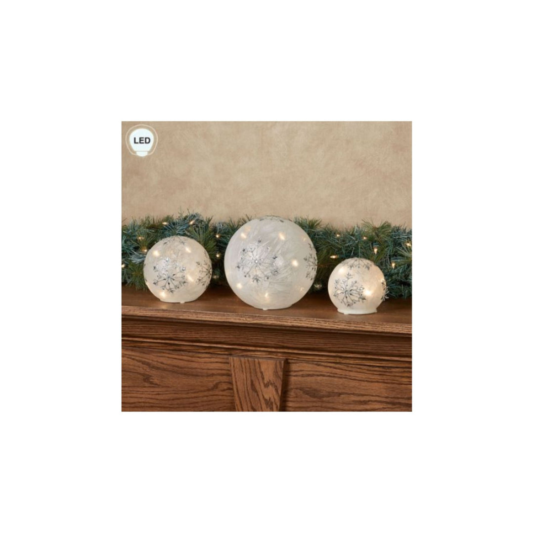 Clear Led Snowflake Tabletop Glass Globes - #Perch#