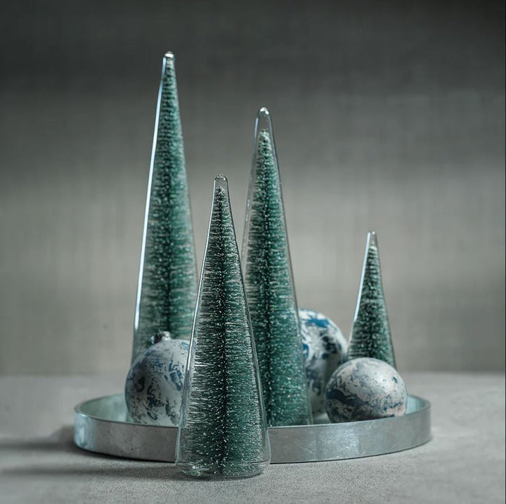 Clear Glass Teal Tree