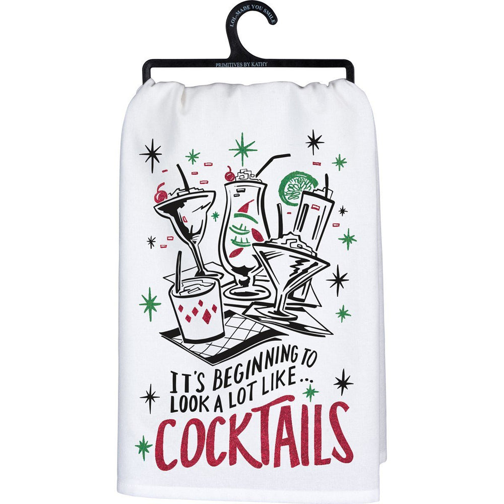 Cocktail Christmas Tea Towels - #Perch#