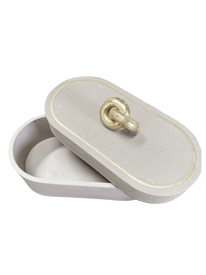 Cowley Faux Shagreen Box - Perch