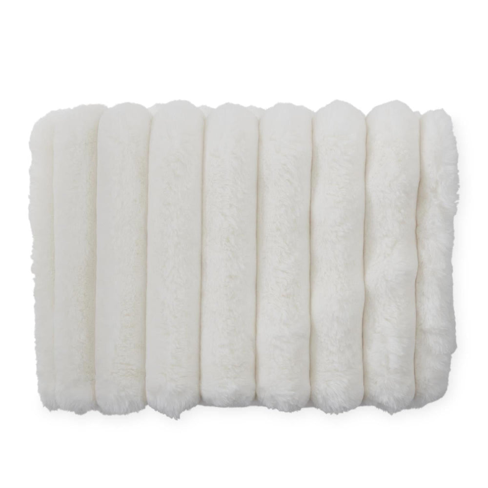 Cream Faux Fur Throw Blanket - Perch