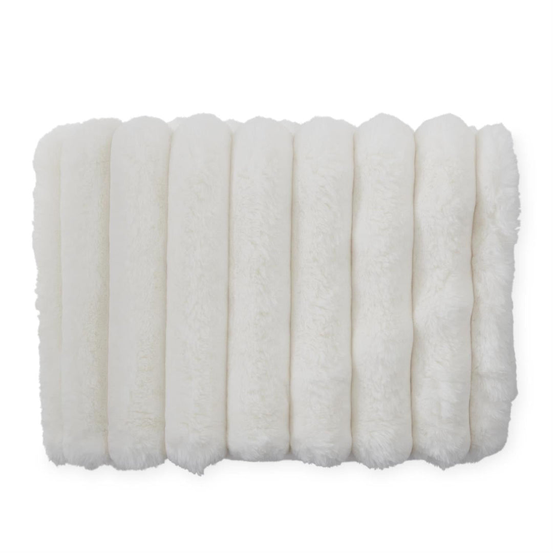 Cream Faux Fur Throw Blanket - Perch