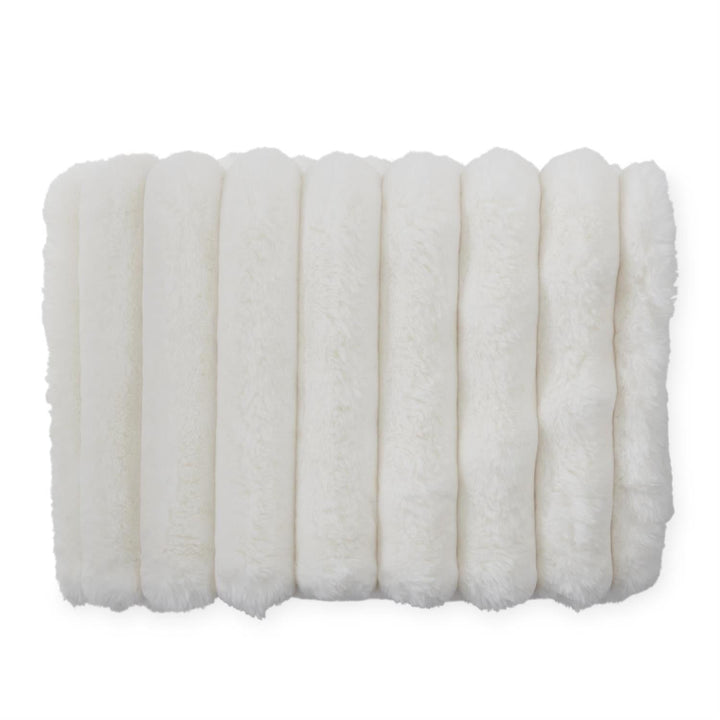 Cream Faux Fur Throw Blanket - Perch