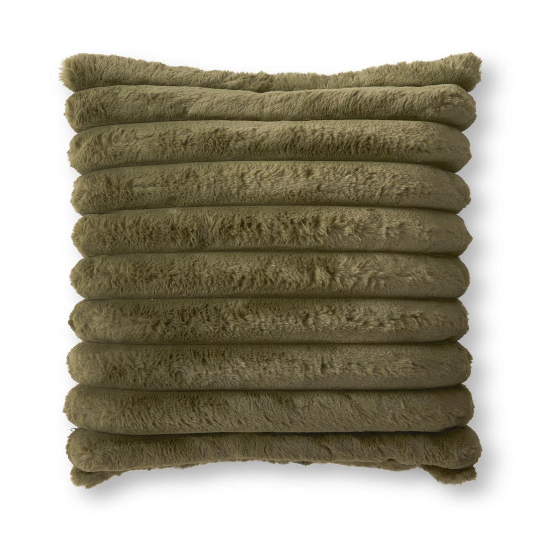 Dark Green Faux Fur Pillow - Perch