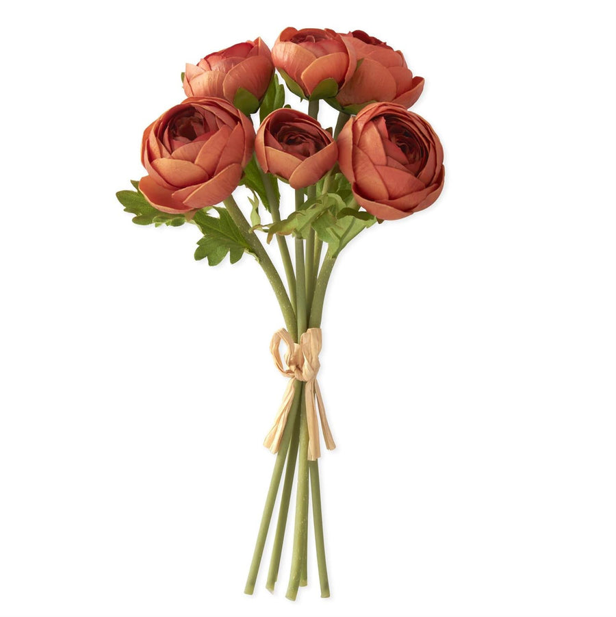 Dark Orange Real Touch Ranunculus Bundle - Perch