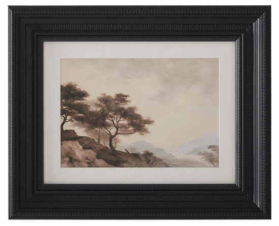 Drift Horizon - Framed Watercolor Landscape Print - Perch
