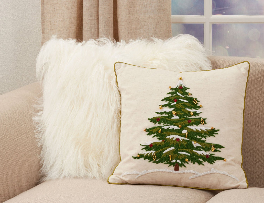 Embroidered Christmas Tree Pillow - #Perch#