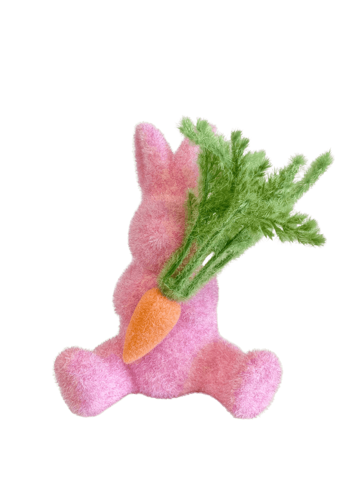 Flocked Bunny With Carrot - #Perch#