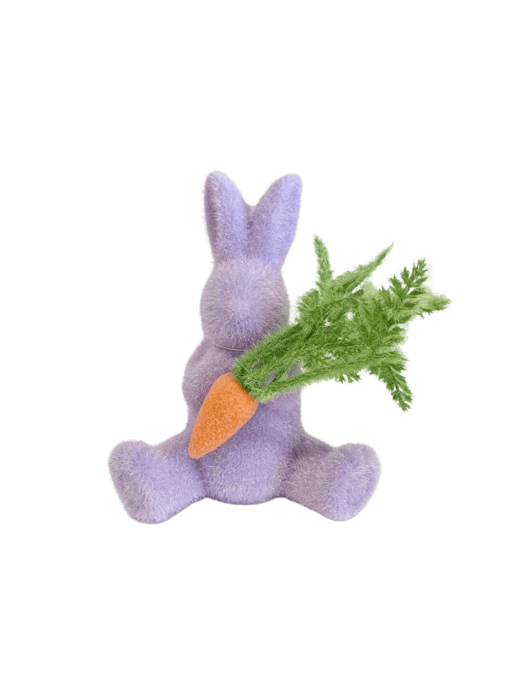 Flocked Bunny With Carrot - #Perch#