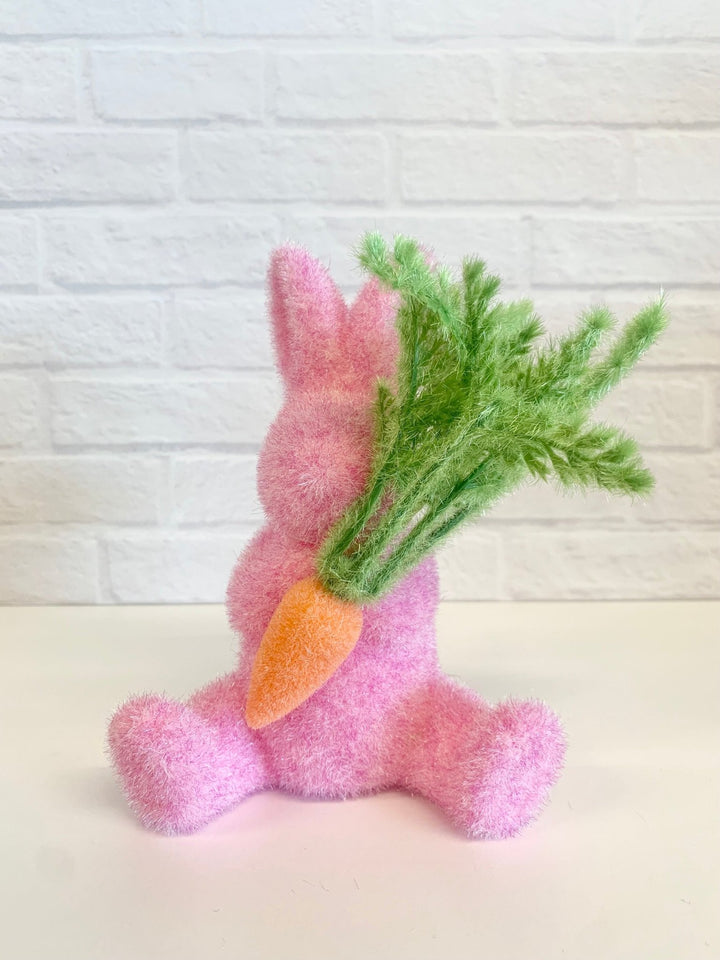 Flocked Bunny With Carrot - #Perch#