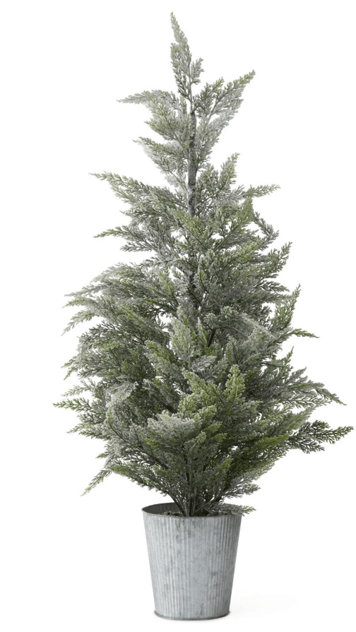 Flocked & Glittered Potted Tree 48" - Perch