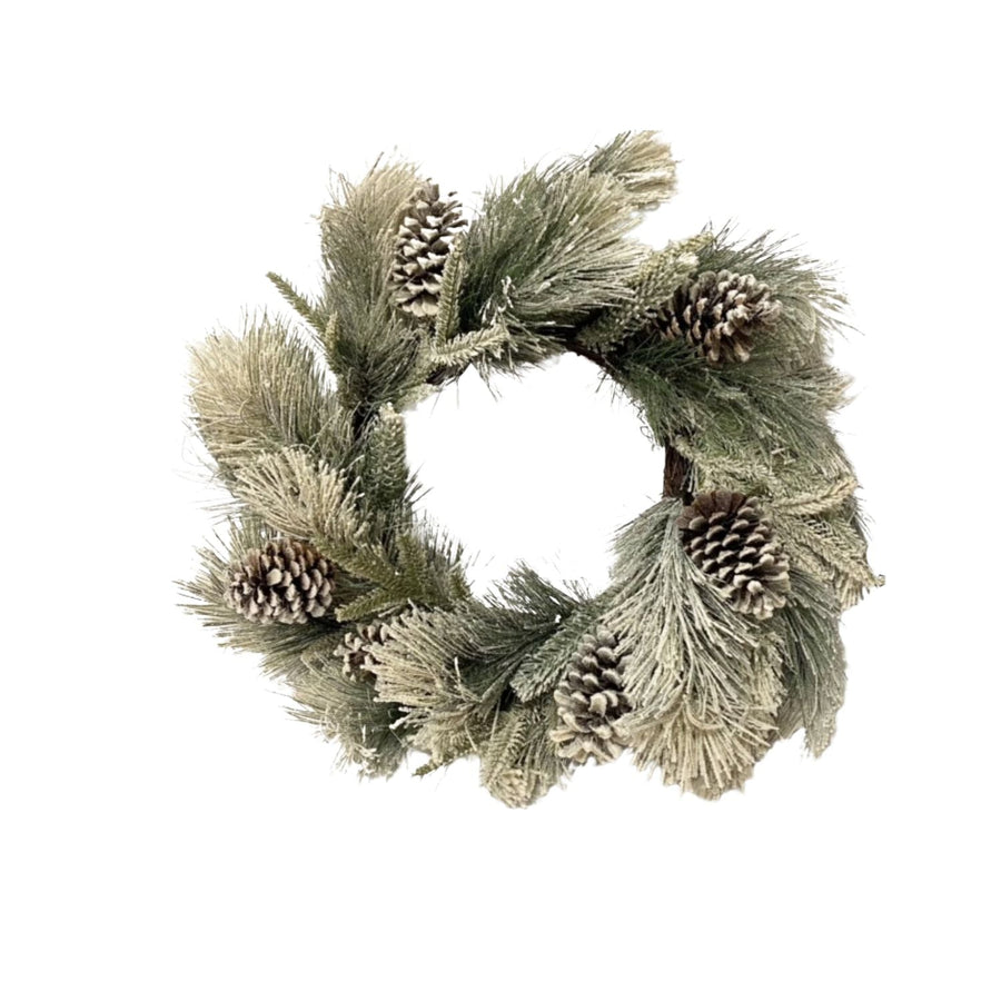 Flocked Pine and Cone Wreath - #Perch#