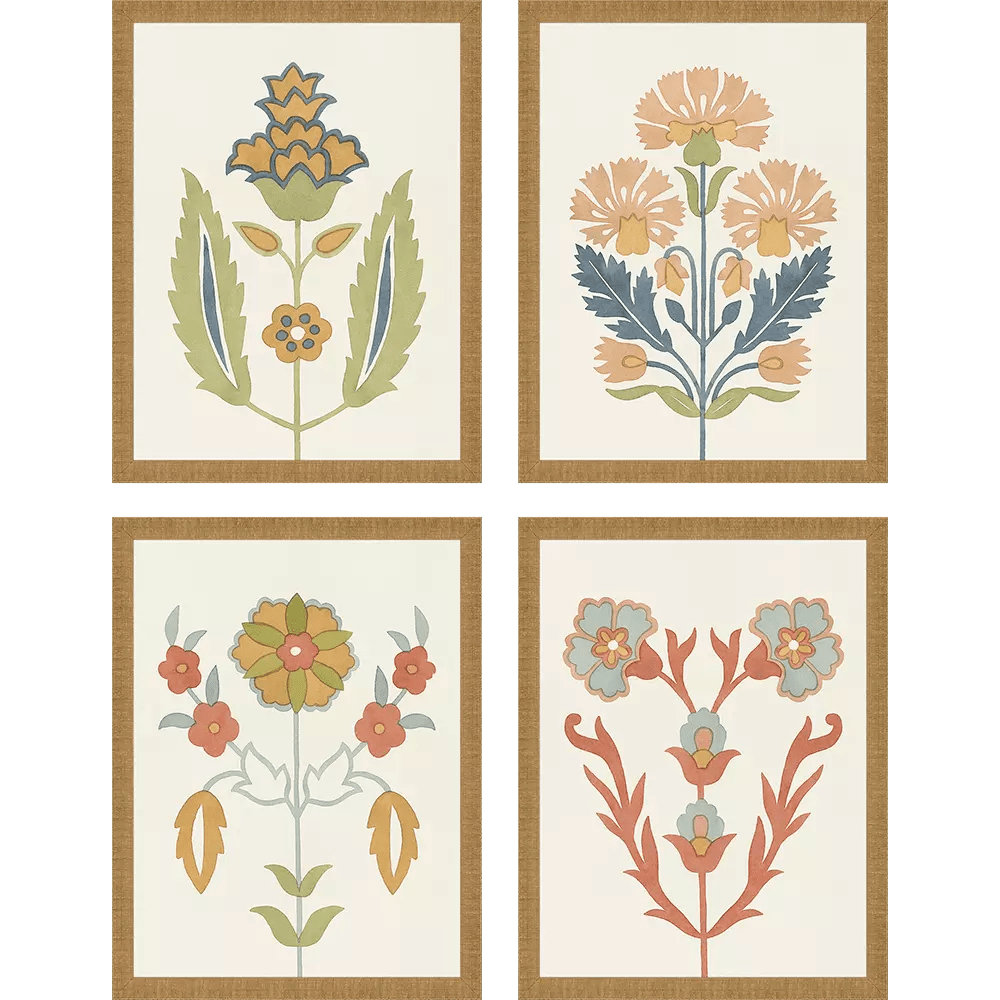 Folk Flourish - Set of 4 - Perch