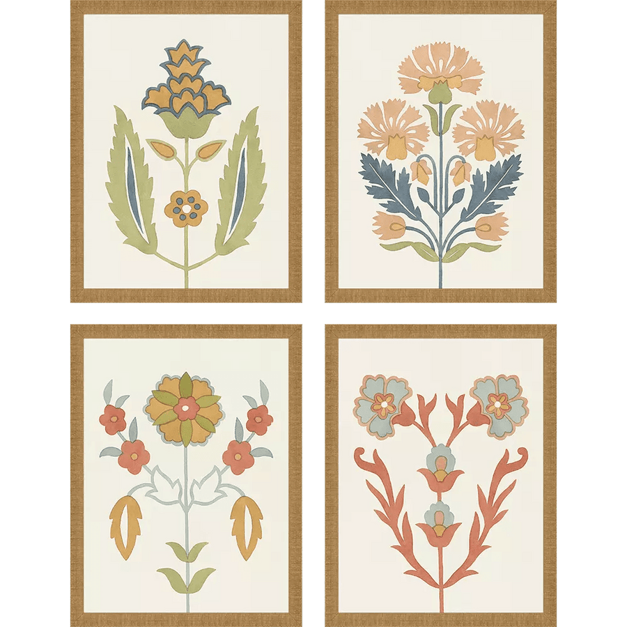 Folk Flourish - Set of 4 - Perch