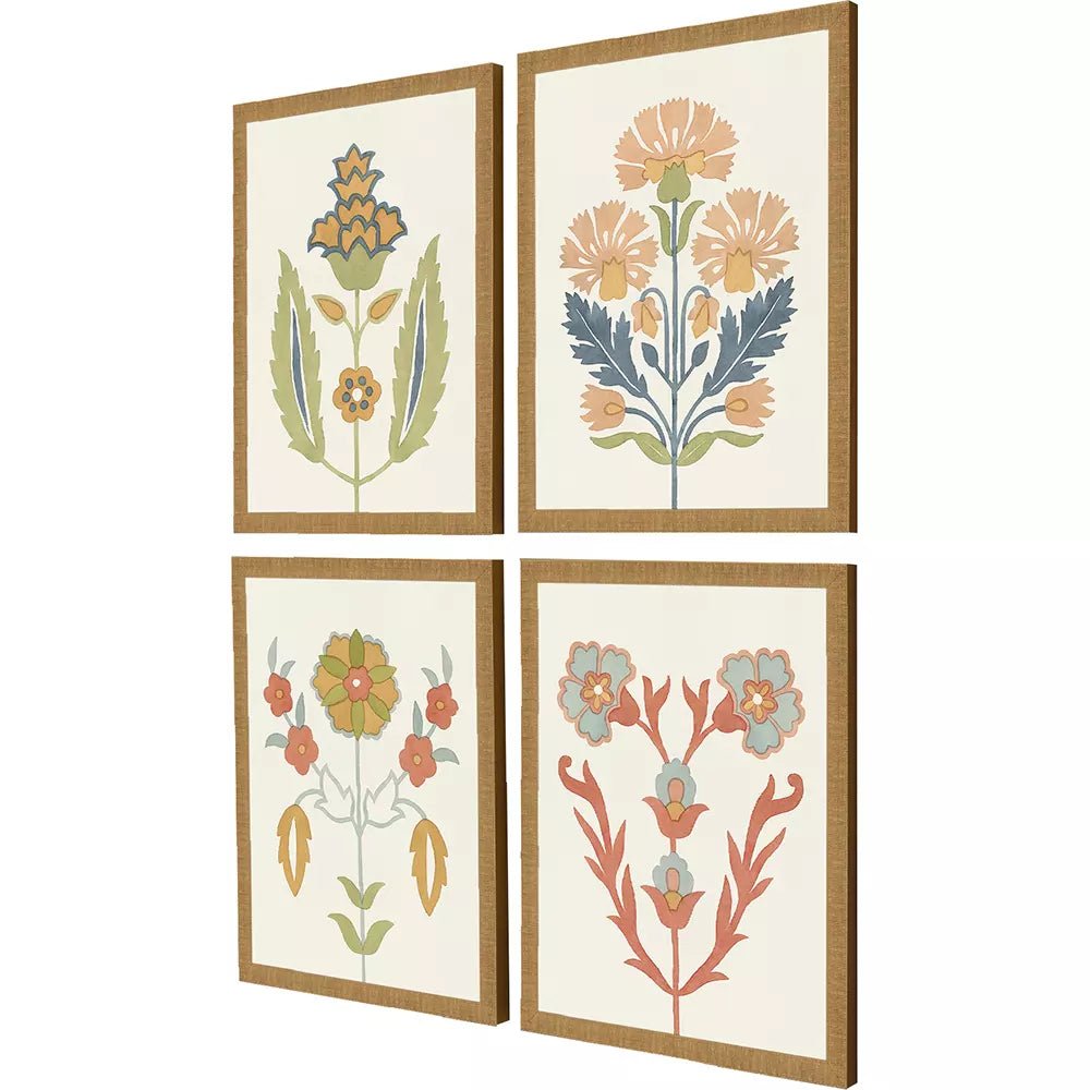 Folk Flourish - Set of 4 - Perch